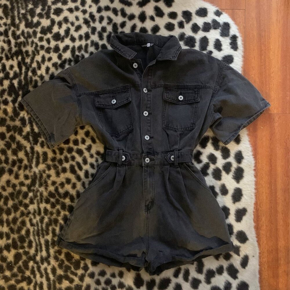 Black Denim Romper